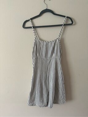 Billabong Striped Romper in White and Navy